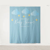 Tenture Baby shower Cute Bleu Photo Boot Arrière-plan (Devant)