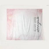 Tenture Baby shower d'accueil rose (Devant (Horizontal))