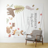 Tenture Baby shower d'animaux de forêt rustique (En situation (horizontale))