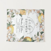 Tenture Baby shower d'aquarelle florale Citrus Lemon (Devant (Horizontal))