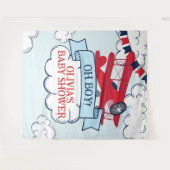 Tenture Baby shower d'avion rouge (Devant (Horizontal))