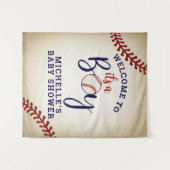 Tenture Baby shower de base-ball (Devant (Horizontal))