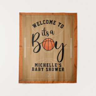 Tenture Baby shower de basket-ball en arrière-plan