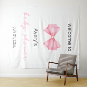 Tenture Baby shower de boule rose (En situation (horizontale))