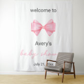 Tenture Baby shower de boule rose (En situation)