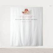 Tenture Baby shower de brunch aux fraises fond (Devant)