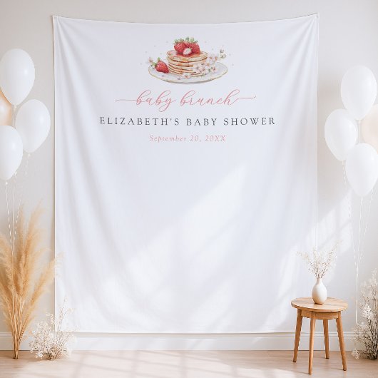 Tenture Baby shower de brunch aux fraises fond