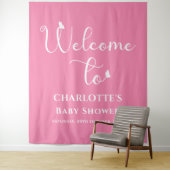 Tenture Baby shower de calligraphie papillon moderne (En situation)