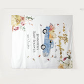 Tenture Baby shower de camion bleu petit Citrouille (Devant (Horizontal))