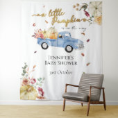 Tenture Baby shower de camion bleu petit Citrouille (En situation)