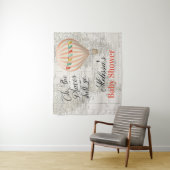 Tenture Baby shower de fille à ballon à air chaud (En situation)