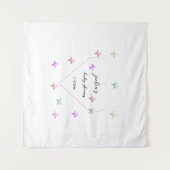 Tenture Baby shower de fille papillon de coeur rose (Devant (Horizontal))