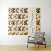 Tenture Baby shower de filles papillon orange moderne (En situation (horizontale))