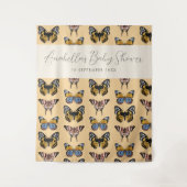 Tenture Baby shower de filles papillon orange moderne (Devant)