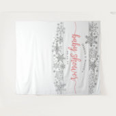 Tenture Baby shower de flocon de neige d'hiver arrière-pla (Devant (Horizontal))