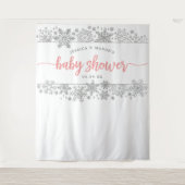 Tenture Baby shower de flocon de neige d'hiver arrière-pla (Devant)