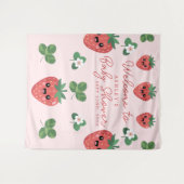 Tenture Baby shower de fraises Kawaii (Devant (Horizontal))