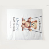 Tenture Baby shower de garçon Teddy Bear Backdrop (Devant (Horizontal))