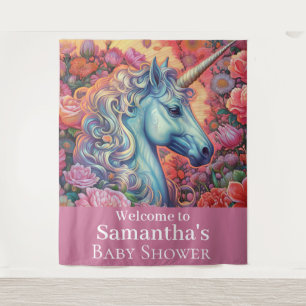 Tenture Baby shower de licorne magique