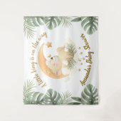 Tenture Baby shower de Lion bébé fond (Devant)