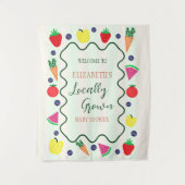 Tenture Baby shower de marché des fermiers cultivés locale (Devant)