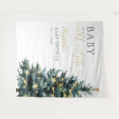 Tenture Baby shower de Noël d'hiver Contexte photo (Devant (Horizontal))