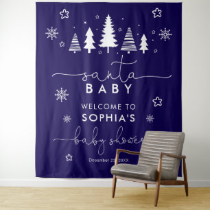 Tenture Baby Shower de Noël Minimaliste