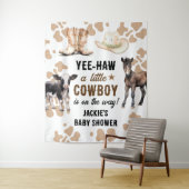 Tenture Baby Shower de Petit Cowboy Rodeo (En situation)