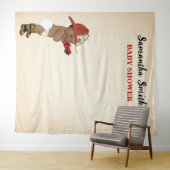 Tenture Baby shower de pompier Little AA Baby Firefighter  (En situation (horizontale))