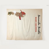 Tenture Baby shower de pompier Little AA Baby Firefighter  (Devant (Horizontal))