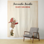 Tenture Baby shower de pompier Little AA Baby Firefighter  (En situation)