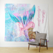 Tenture Baby shower de sirène arrière-plan de sirène ethni (En situation (horizontale))