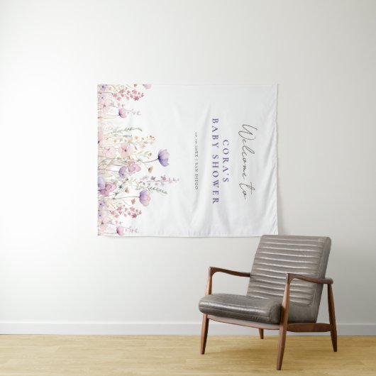 Tenture Baby shower de terrain Fleur sauvage de prairie (En situation (horizontale))