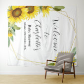 Tenture Baby shower de tournesol aquarelle (En situation (horizontale))