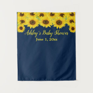Tenture Baby shower de tournesol bleu marine Photo Booth P