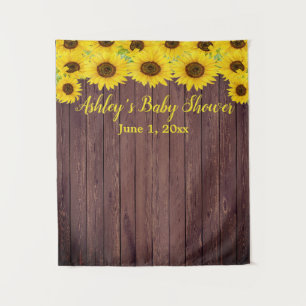 Tenture Baby shower de tournesol fond Bois Photo Bois