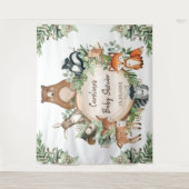 Tenture Baby shower des animaux de la forêt forestière (Devant)