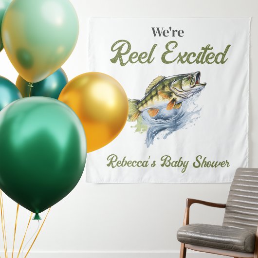 Tenture Baby shower des pêcheurs de gros poissons de Reel