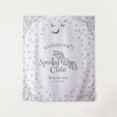 Tenture Baby shower d'Halloween Éffrayant violet fond (Devant)