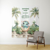 Tenture Baby shower Dino Cute Hatching Bientôt (En situation)
