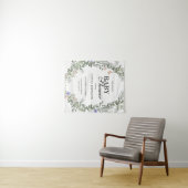 Tenture Baby Shower Douce Fleurie Bohème Verte Genre Neutr (En situation (horizontale))