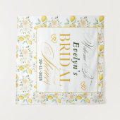 Tenture Baby Shower élégant motif citrons calligraphie (Devant (Horizontal))