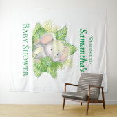 Tenture Baby shower Elephant Safari (En situation (horizontale))