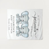 Tenture Baby shower Elephant Twin Boys Bienvenue (Devant (Horizontal))