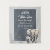 Tenture Baby shower éléphant Wild One Safari Contexte (Devant)