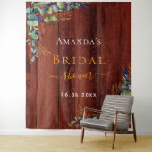 Tenture Baby Shower en bois marron eucalyptus (En situation)