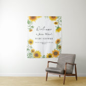 Tenture Baby shower ensoleillé de tournesol jaune élégant (En situation)