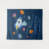 Tenture Baby Shower Explorateur de l'Espace (Devant (Horizontal))