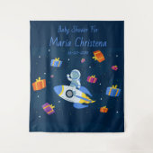 Tenture Baby Shower Explorateur de l'Espace (Devant)