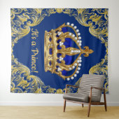 Tenture Baby Shower Extra Large Royal Blue et Or Prince (En situation (horizontale))
